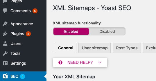 sitemap enabled